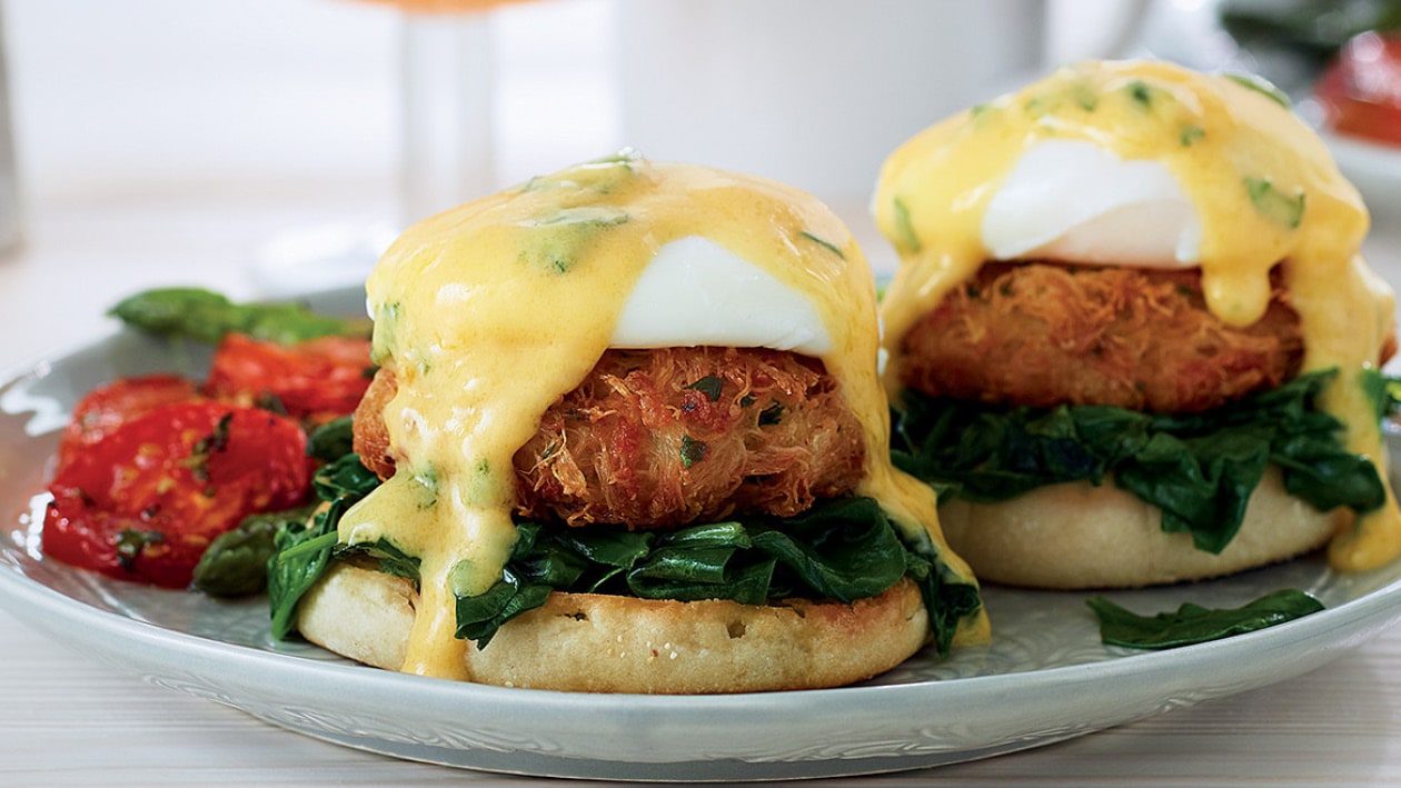 Crab Cake Benedict with Florentine Hollandaise – - Recipe