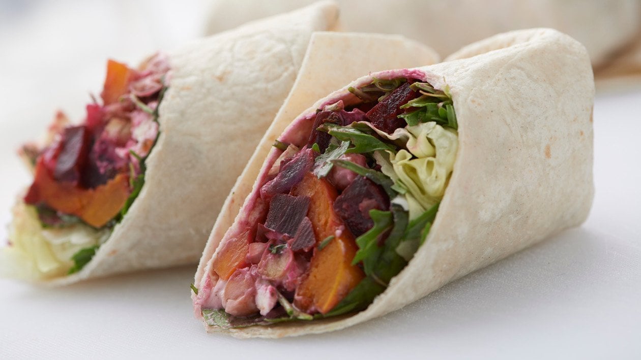 Butternut, Beetroot, Chickpea and Salad Wrap – - Recipe